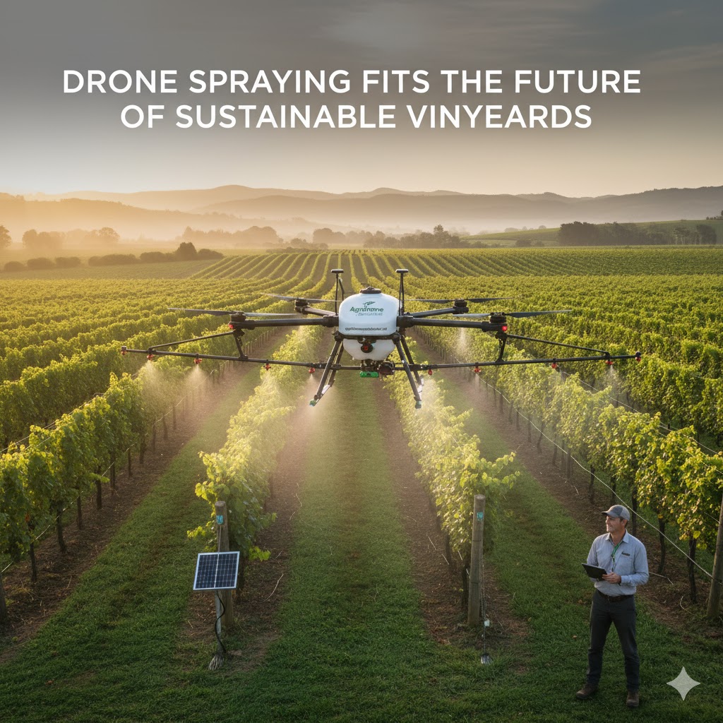 Drone Spraying Fits the Future of Sustainable Vineyards